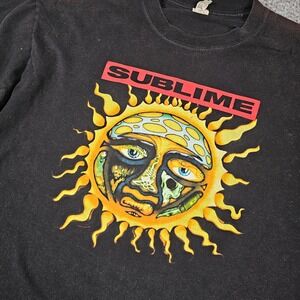 Vintage Y2k 2006 Sublime Sun Graphic T-Shirt Mens XL Black Band Tee Distressed